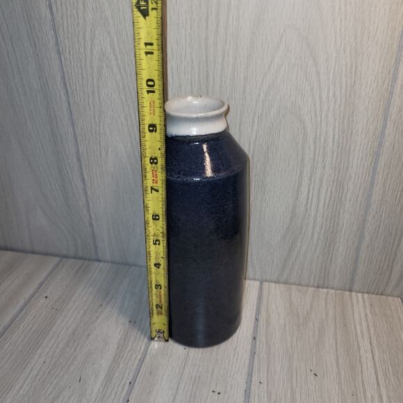 Vtg Elegant Blue Vase Pottery Coin Jar Shelf Sitter Vacation Money "Condo Money" - Picture 5 of 5